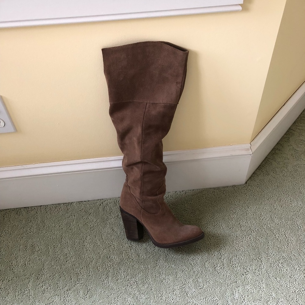 Genuine Brown Suede tall boots